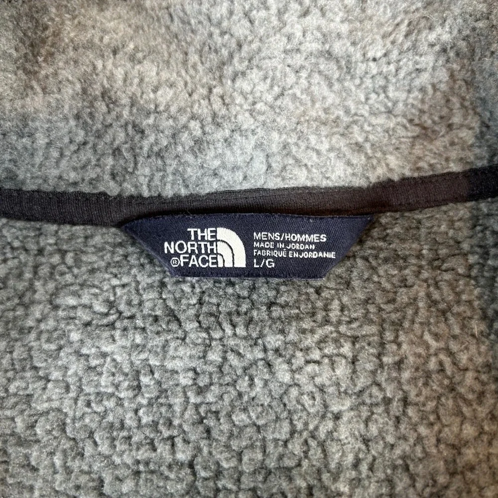 The North Face Gordon Lyons Mens Grey Plaid Quarter Zip Fleece Pullover Jacket L